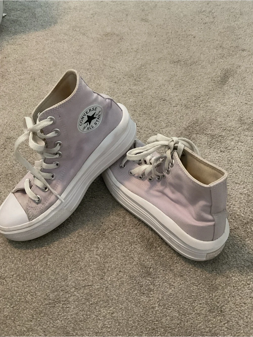 Converse Platform High-Top Sneakers - Pastel Lavender & White